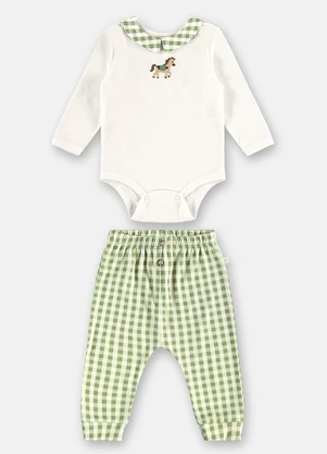 Up Baby - Conjunto Bebê Body Calça Branco - UP BABY