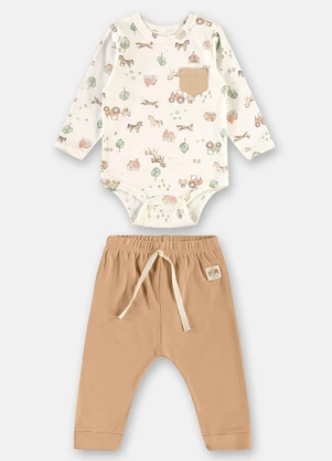 Up Baby - Conjunto Bebê Body Calça Estampado - UP BABY