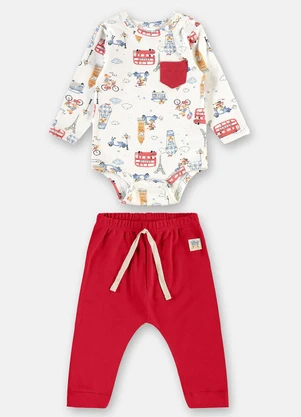 Up Baby - Conjunto Bebê Body Calça Estampado - UP BABY