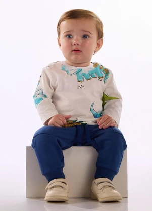 Up Baby - Conjunto Bebê Camiseta Calça Azul - UP BABY