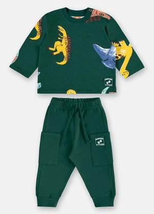 Up Baby - Conjunto Bebê Camiseta Calça Verde - UP BABY