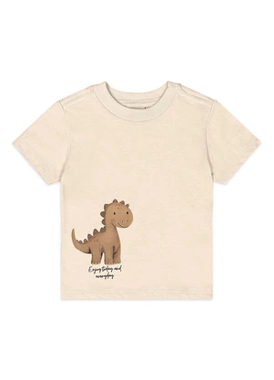 Quimby - Conjunto Bebê Camiseta Dino Bermuda Bege - QUIMBY