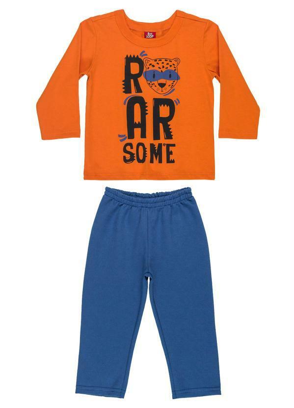 Bee Loop - Conjunto Bebê Camiseta e Calça Menino Laranja