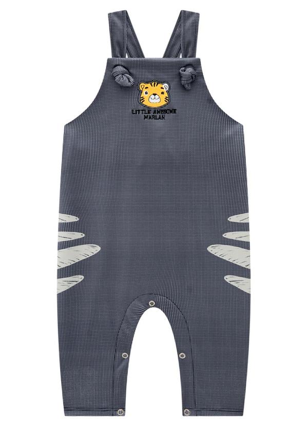 Marlan - Conjunto Bebê Camiseta e Jardineira Moletom Azul 2