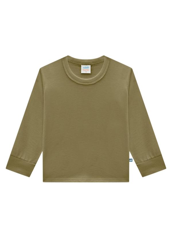 Marlan - Conjunto Bebê Camiseta e Jardineira Moletom Bege 4