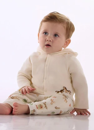 Up Baby - Conjunto Bebê Cardigan Calça Branco - UP BABY