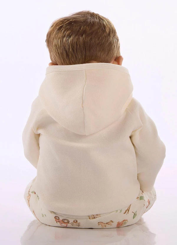 Up Baby - Conjunto Bebê Cardigan Calça Branco 2