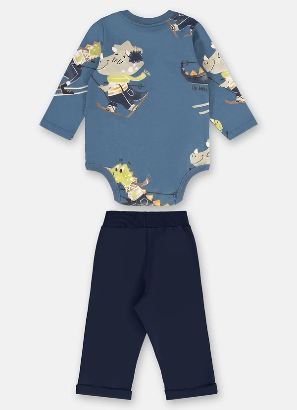 Up Baby - Conjunto Bebê com Body e Calça Azul 2
