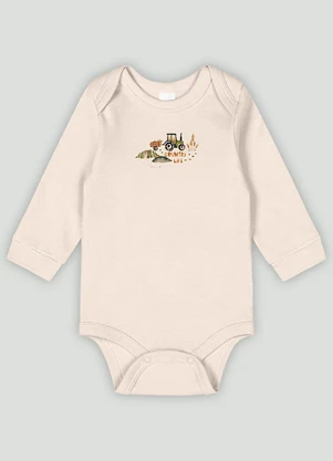 Conjunto Bebê com Body e Calça Up Baby Bege - UP BABY