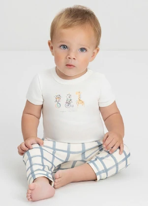 Up Baby - Conjunto Bebê com Body e Calça  Branco - UP BABY