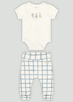 Up Baby - Conjunto Bebê com Body e Calça  Branco - UP BABY