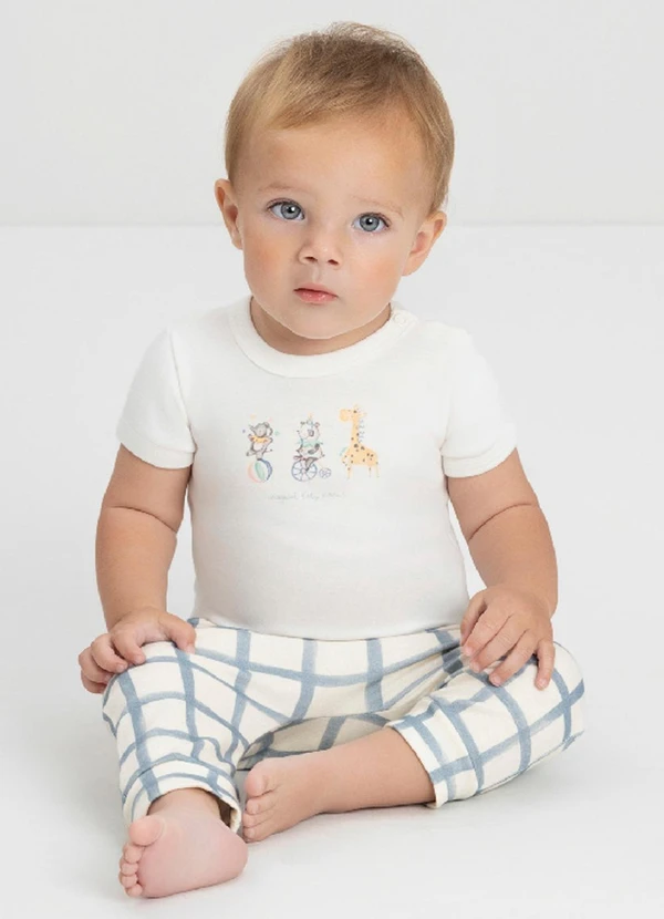 Up Baby - Conjunto Bebê com Body e Calça Branco