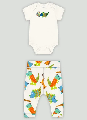 Conjunto Bebê com Body e Calça Up Baby Branco - UP BABY