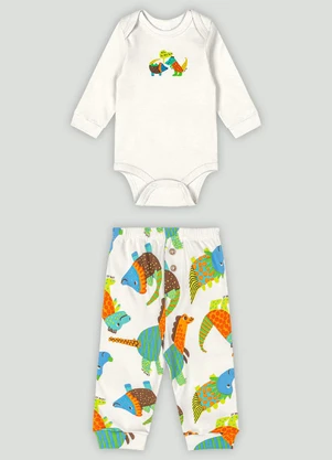 Conjunto Bebê com Body e Calça Up Baby Branco - UP BABY