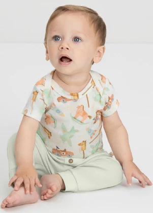 Conjunto Bebê com Body e Calça Up Baby Marrom - UP BABY