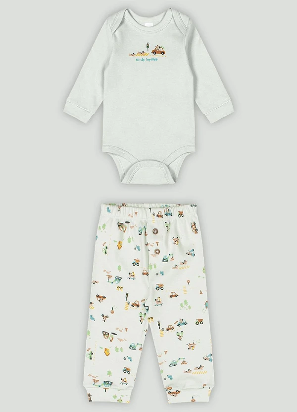 Up Baby - Conjunto Bebê com Body e Calça Verde