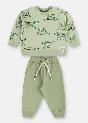 Up Baby - Conjunto Bebê Estampado Verde - UP BABY