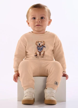 Quimby - Conjunto Bebê Golden Moletom Marrom - QUIMBY