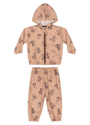 Quimby - Conjunto Bebê Jaqueta Calça Dino Marrom - QUIMBY