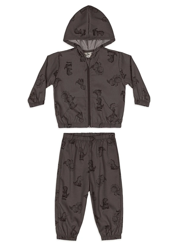 Quimby - Conjunto Bebê Jaqueta Calça Dino Verde 2