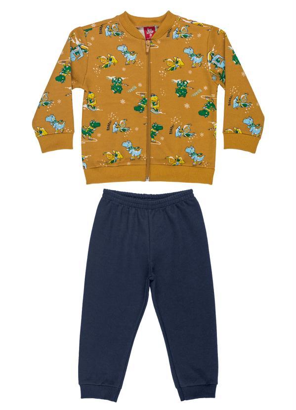 Bee Loop - Conjunto Bebê Jaqueta e Calça de Moletom Laranja