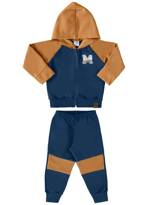 Marlan - Conjunto Bebê Jaqueta e Calça Moletom Baby Azul - MARLAN