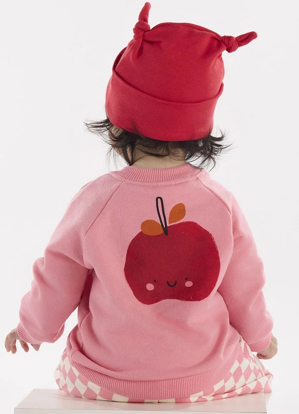 Três e Já - Conjunto Bebê Menina Blusão e Calça Rosa 2