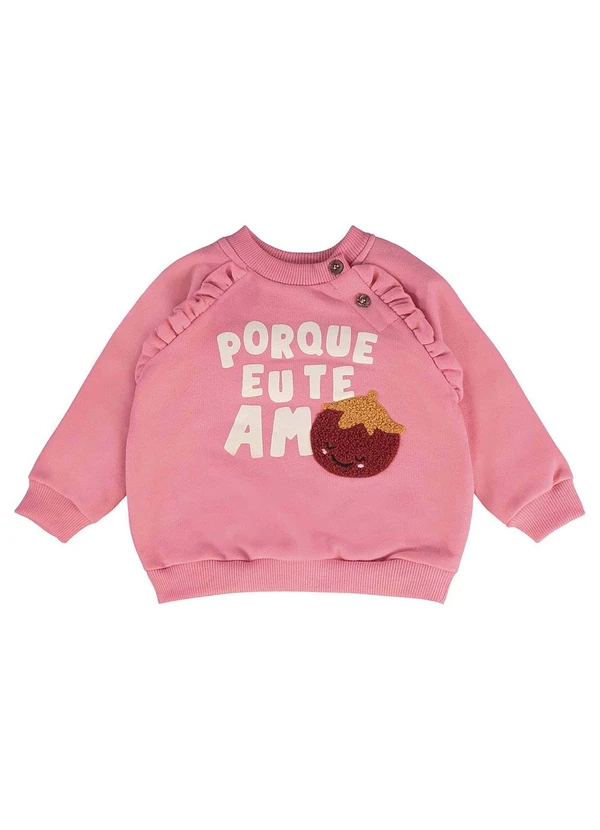 Três e Já - Conjunto Bebê Menina Blusão e Calça Rosa 5