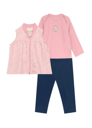 Brandili Baby - Conjunto Bebê Menina FloralRosa - BRANDILI BABY
