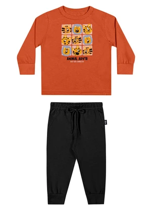 Elian - Conjunto Bebê Menino Animal Adventure Laranja - ELIAN