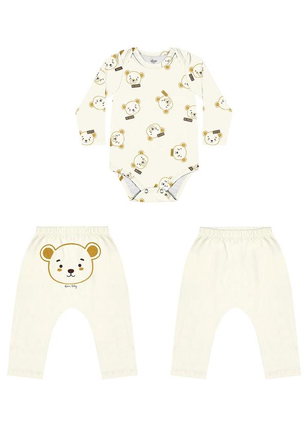 Elian - Conjunto Bebê Menino Bichinhos Bege
