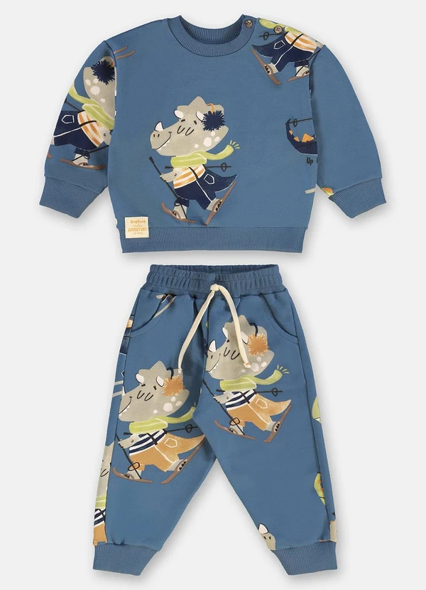 Up Baby - Conjunto Bebê Menino Blusa e Calça Azul