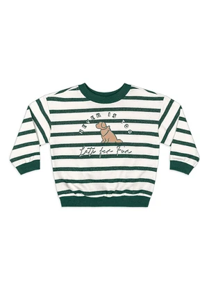 Quimby - Conjunto Bebê Menino Blusão Listrado Verde - QUIMBY