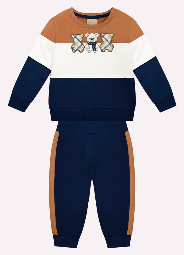 Milon - Conjunto Bebê Menino Bordado Marrom 2