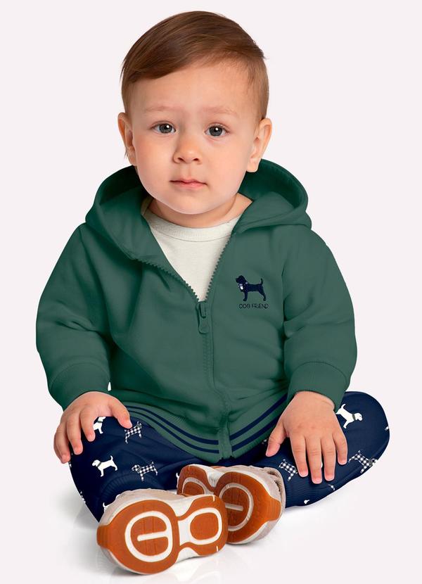 Milon - Conjunto Bebê Menino Cachorrinhos Verde 1