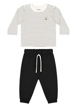 Quimby - Conjunto Bebê Menino Camiseta Calça Branco - QUIMBY