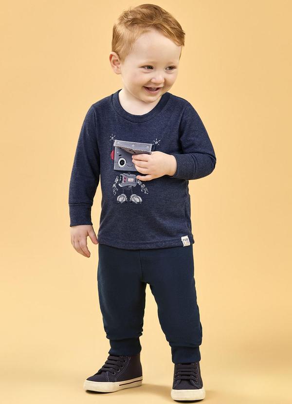 Elian - Conjunto Bebê Menino Camiseta Interativa Azul