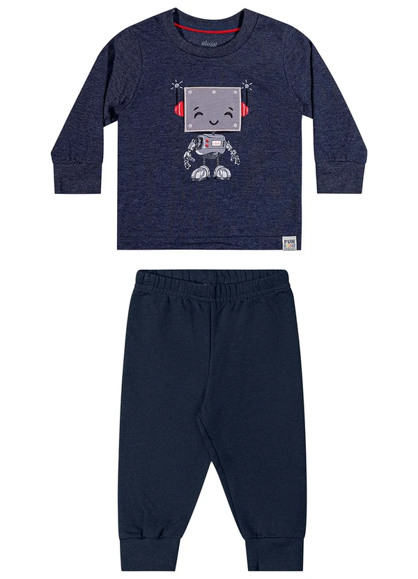 Elian - Conjunto Bebê Menino Camiseta Interativa Azul 2