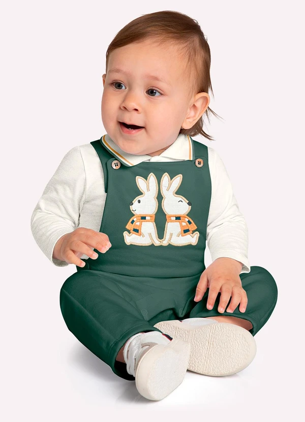 Milon - Conjunto Bebê Menino Coelhinho Verde