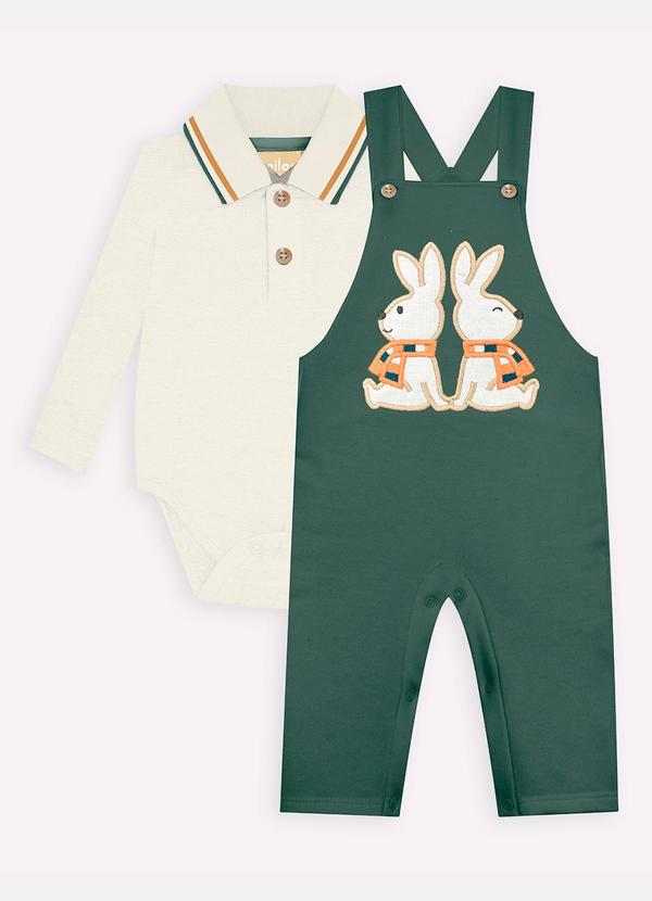 Milon - Conjunto Bebê Menino Coelhinho Verde 2