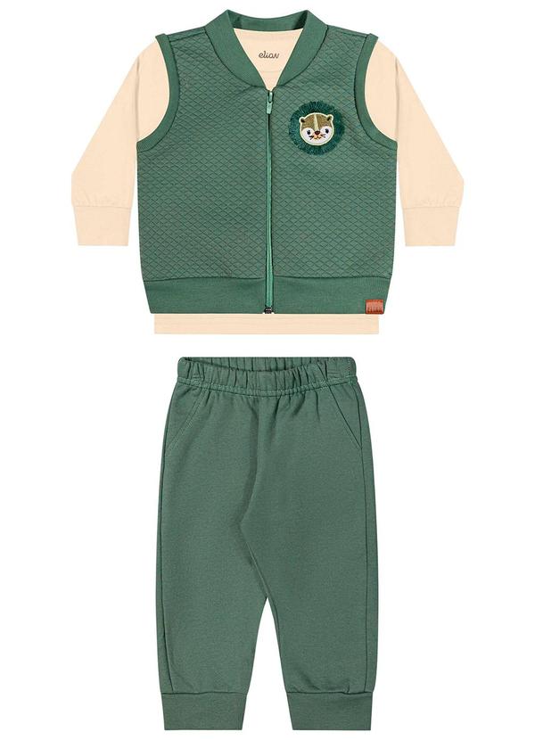 Elian - Conjunto Bebê Menino Colete e Calça Bege 3