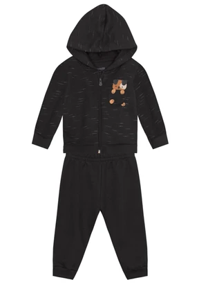 Brandili Baby - Conjunto Bebê Menino com CachorrinhoCinza - BRANDILI BABY