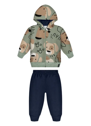 Alakazoo - Conjunto Bebê Menino com Calça e Jaqueta Verde - ALAKAZOO