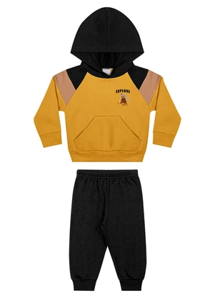 Elian - Conjunto Bebê Menino com Capuz Explore Amarelo - ELIAN