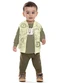 Elian - Conjunto Bebê Menino com Colete Animais Bege - variação: Verde