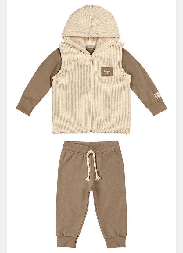 Colorittá - Conjunto Bebê Menino com Colete Peluciado Marrom 3