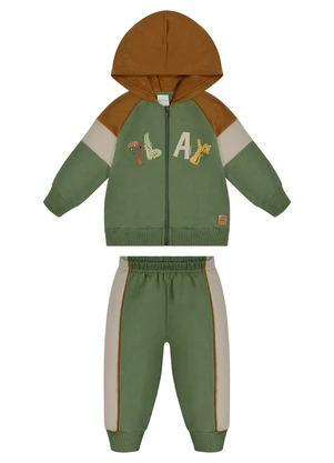 Alakazoo - Conjunto Bebê Menino com Jaqueta e Calça Verde - ALAKAZOO