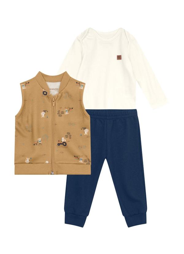Brandili Baby - Conjunto Bebê Menino de Cachorrinho Bege