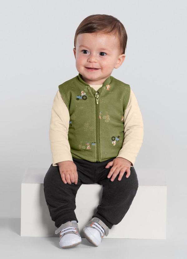 Brandili Baby - Conjunto Bebê Menino de Cachorrinho Bege