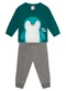 Brandili - Conjunto Bebê Menino de Pinguim Cinza - variação: Verde